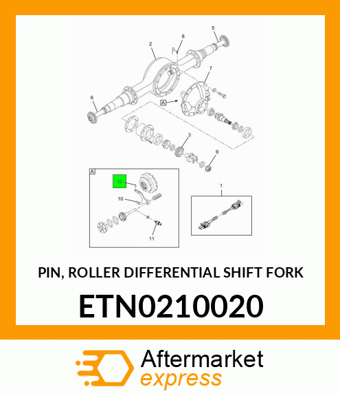 PIN, ROLLER DIFFERENTIAL SHIFT FORK ETN0210020