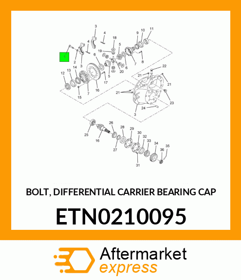 BOLT, DIFFERENTIAL CARRIER BEARING CAP ETN0210095