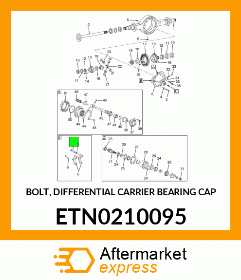 BOLT, DIFFERENTIAL CARRIER BEARING CAP ETN0210095