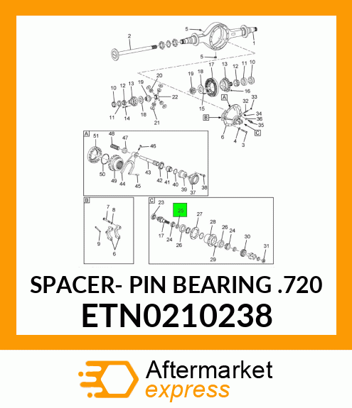 SPACER- PIN BEARING .720 ETN0210238