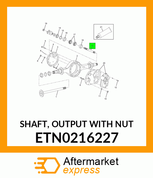 SHAFT, OUTPUT WITH NUT ETN0216227
