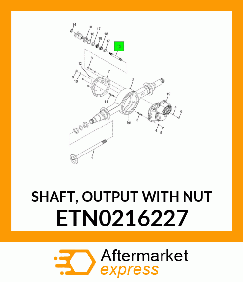 SHAFT, OUTPUT WITH NUT ETN0216227