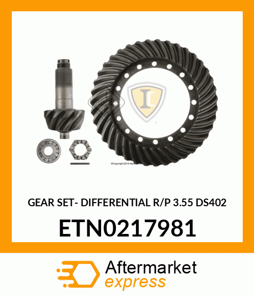 GEAR SET- DIFFERENTIAL R/P 3.55 DS402 ETN0217981