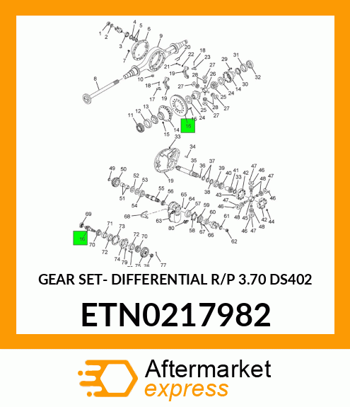 GEAR SET- DIFFERENTIAL R/P 3.70 DS402 ETN0217982