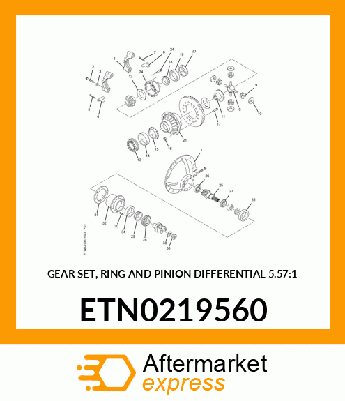 GEAR SET, RING AND PINION DIFFERENTIAL 5.57:1 ETN0219560