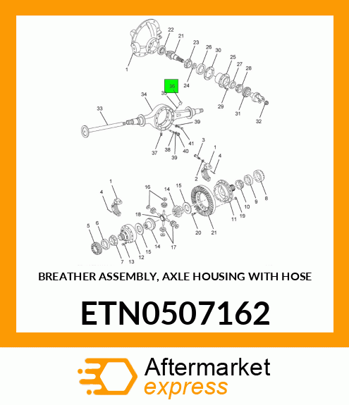 BREATHER ASSEMBLY, AXLE HOUSING WITH HOSE ETN0507162