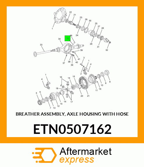 BREATHER ASSEMBLY, AXLE HOUSING WITH HOSE ETN0507162