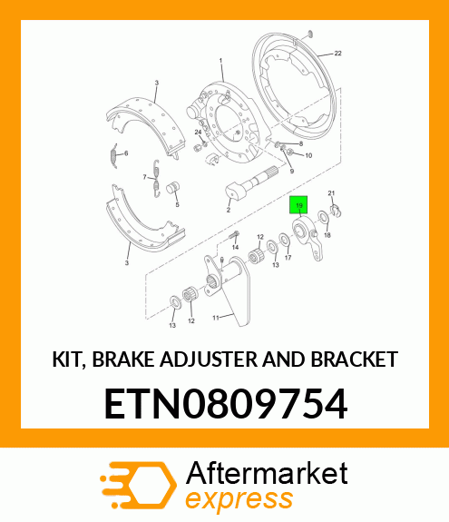 KIT, BRAKE ADJUSTER AND BRACKET ETN0809754