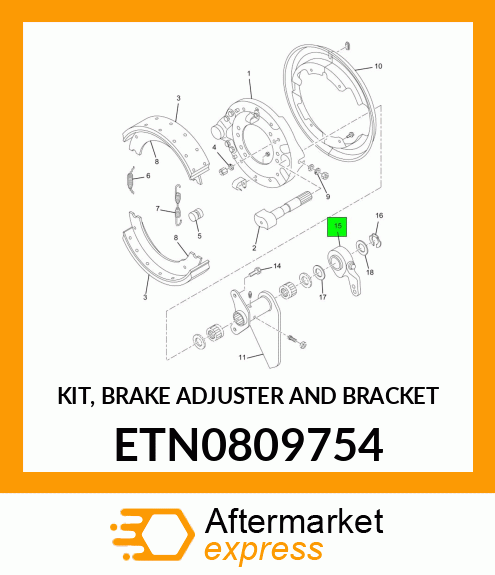 KIT, BRAKE ADJUSTER AND BRACKET ETN0809754