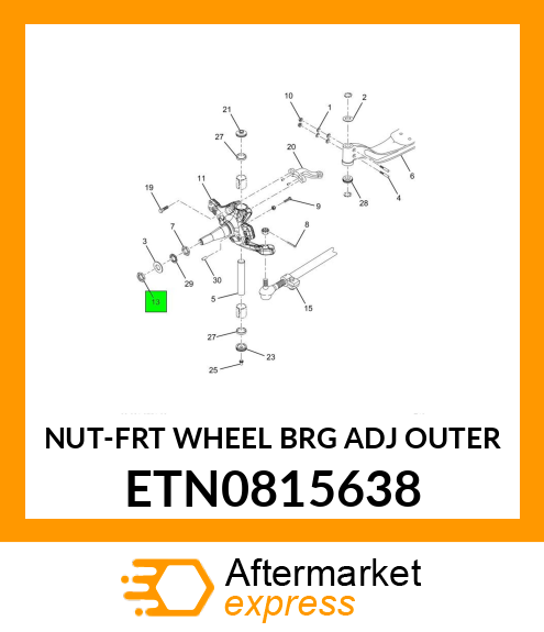 NUT-FRT WHEEL BRG ADJ OUTER ETN0815638