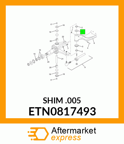 SHIM, STEERING KNUCKLE KING PIN .005" THICK ETN0817493