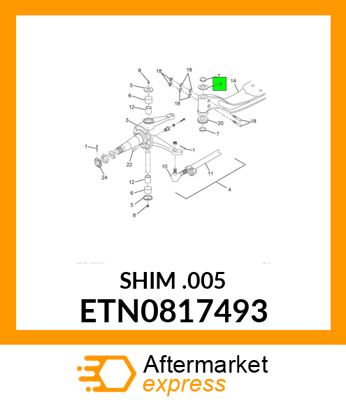 SHIM, STEERING KNUCKLE KING PIN .005" THICK ETN0817493