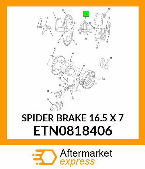 SPIDER BRAKE 16.5 X 7 ETN0818406