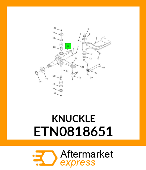 KNUCKLE, STEERING W/ARM LEFT ETN0818651