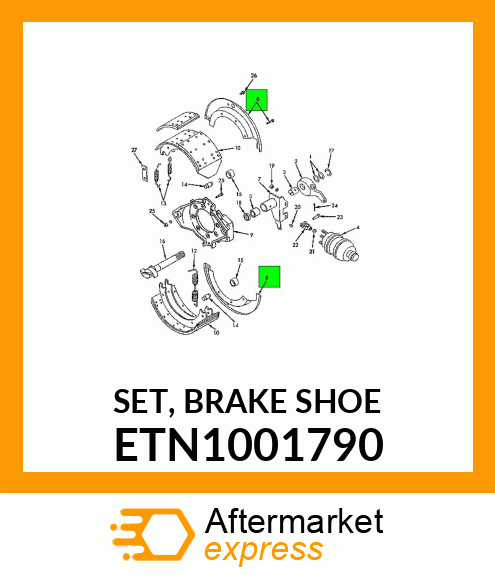 SET, BRAKE SHOE ETN1001790