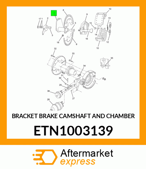 BRACKET BRAKE CAMSHAFT AND CHAMBER ETN1003139