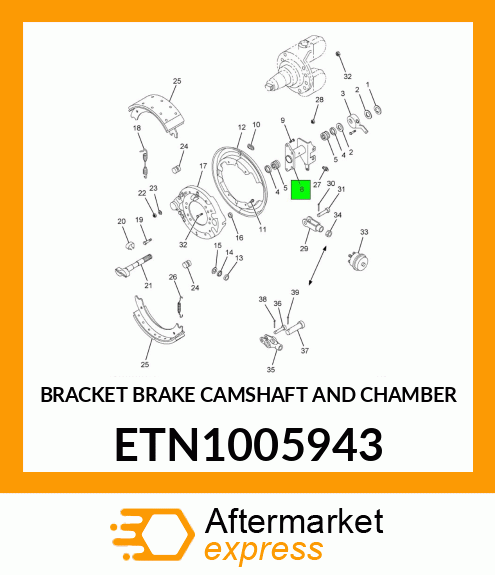 BRACKET BRAKE CAMSHAFT AND CHAMBER ETN1005943