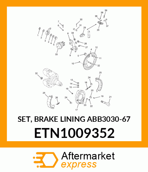 SET, BRAKE LINING ABB3030-67 ETN1009352