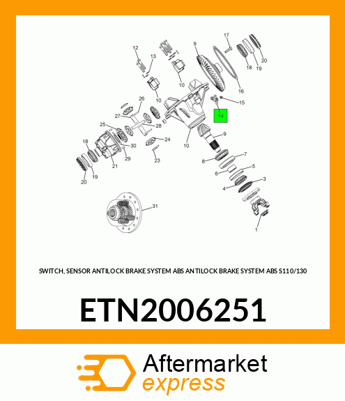 SWITCH, SENSOR ANTILOCK BRAKE SYSTEM ABS ANTILOCK BRAKE SYSTEM ABS S110/130 ETN2006251