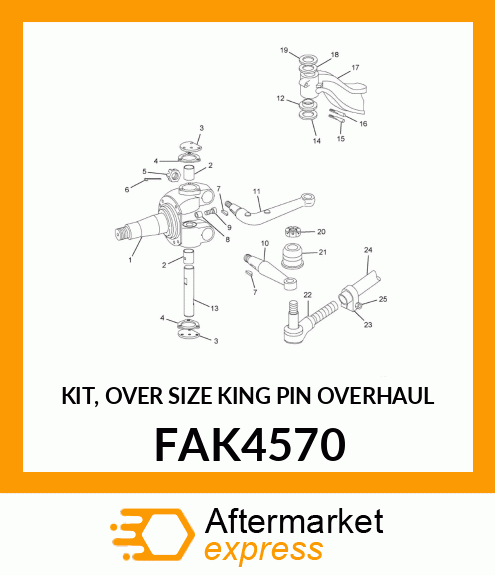 KIT, OVER SIZE KING PIN OVERHAUL FAK4570