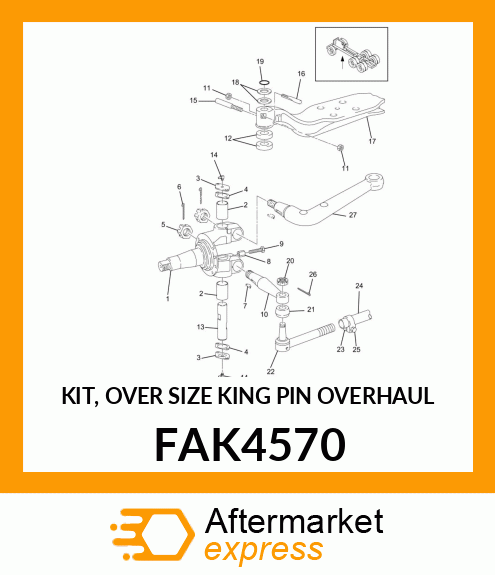 KIT, OVER SIZE KING PIN OVERHAUL FAK4570