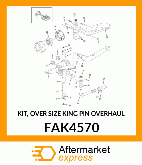 KIT, OVER SIZE KING PIN OVERHAUL FAK4570