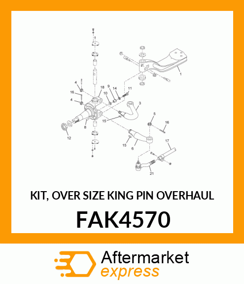 KIT, OVER SIZE KING PIN OVERHAUL FAK4570