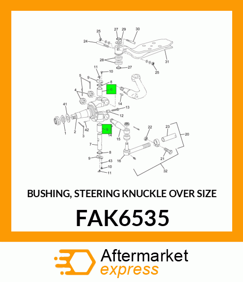 BUSHING, STEERING KNUCKLE OVER SIZE FAK6535