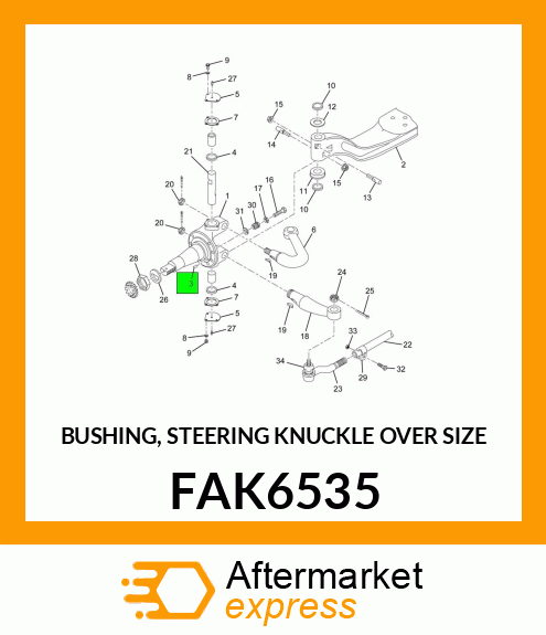 BUSHING, STEERING KNUCKLE OVER SIZE FAK6535