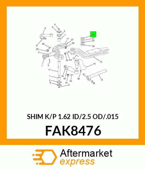 SHIM K/P 1.62 ID/2.5 OD/.015 FAK8476