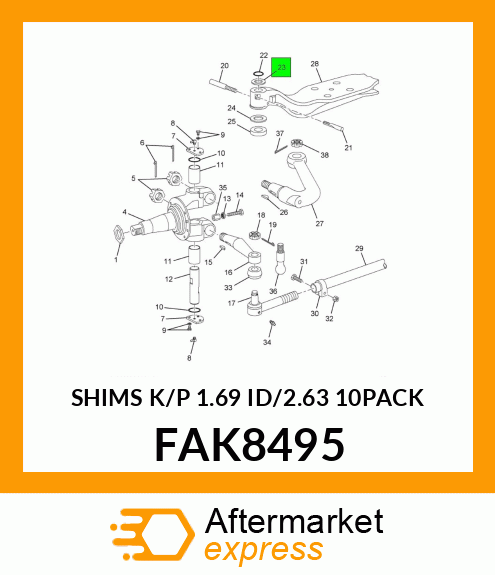 SHIMS K/P 1.69 ID/2.63 10PACK FAK8495