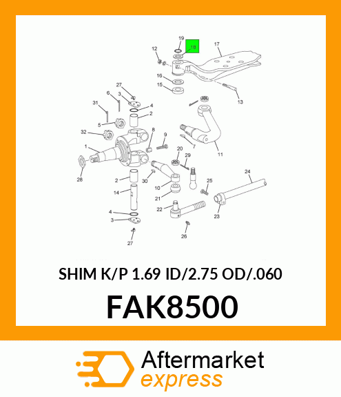 SHIM K/P 1.69 ID/2.75 OD/.060 FAK8500