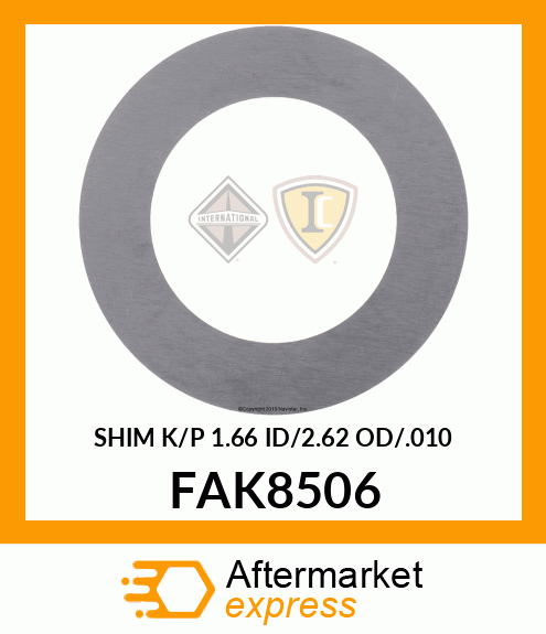 SHIM K/P 1.66 ID/2.62 OD/.010 FAK8506