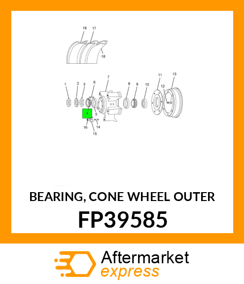 BEARING, CONE WHEEL OUTER FP39585