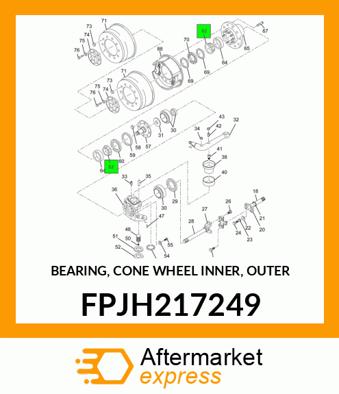 BEARING, CONE WHEEL INNER, OUTER FPJH217249