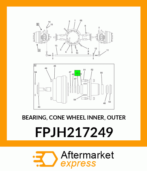 BEARING, CONE WHEEL INNER, OUTER FPJH217249