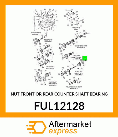 NUT FRONT OR REAR COUNTER SHAFT BEARING FUL12128