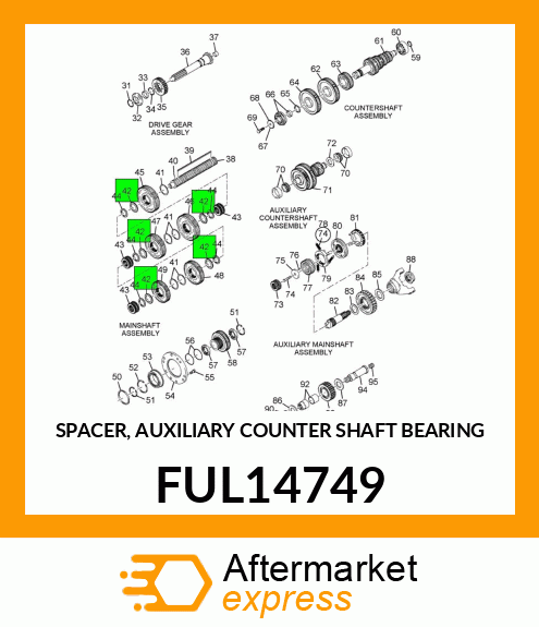 SPACER, AUXILIARY COUNTER SHAFT BEARING FUL14749