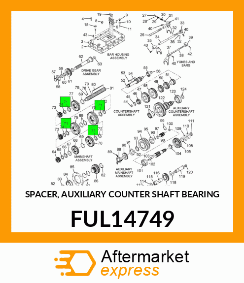 SPACER, AUXILIARY COUNTER SHAFT BEARING FUL14749