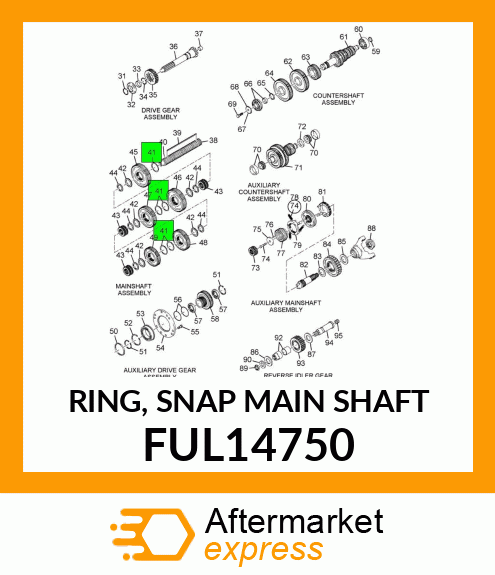 RING, SNAP MAIN SHAFT FUL14750