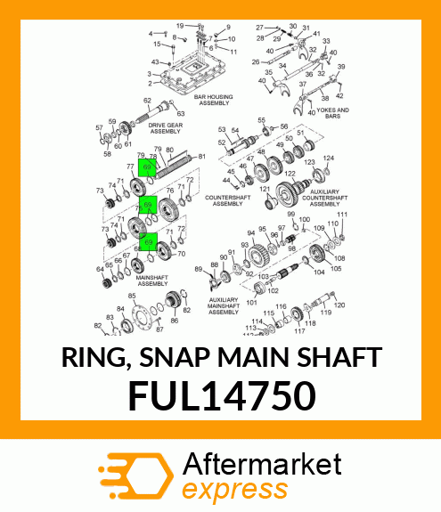 RING, SNAP MAIN SHAFT FUL14750
