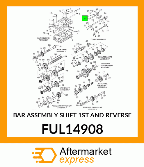 BAR ASSEMBLY SHIFT 1ST AND REVERSE FUL14908