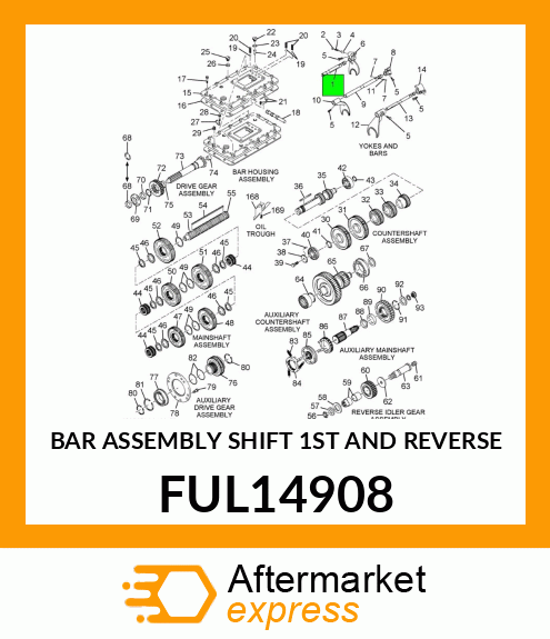 BAR ASSEMBLY SHIFT 1ST AND REVERSE FUL14908