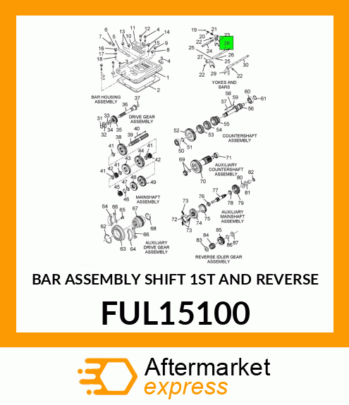 BAR ASSEMBLY SHIFT 1ST AND REVERSE FUL15100