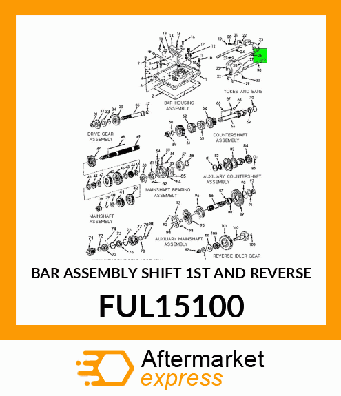 BAR ASSEMBLY SHIFT 1ST AND REVERSE FUL15100