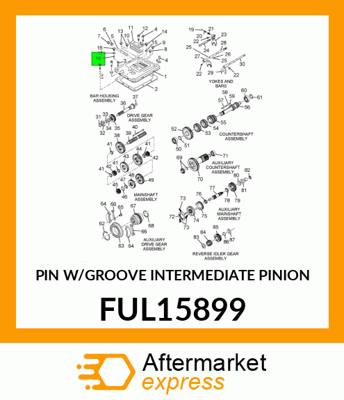 PIN W/GROOVE INTERMEDIATE PINION FUL15899