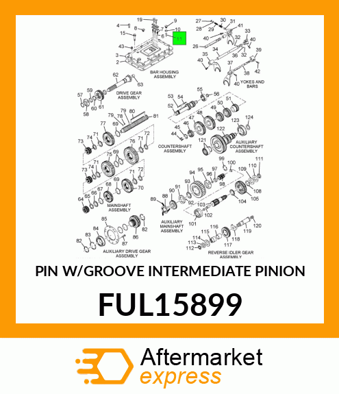 PIN W/GROOVE INTERMEDIATE PINION FUL15899