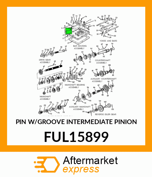 PIN W/GROOVE INTERMEDIATE PINION FUL15899