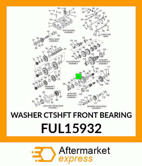 WASHER CTSHFT FRONT BEARING FUL15932