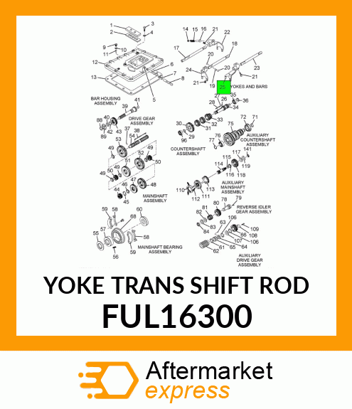 YOKE TRANS SHIFT ROD FUL16300